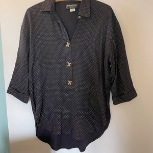 Vintage Oversized Gold Button Shirt